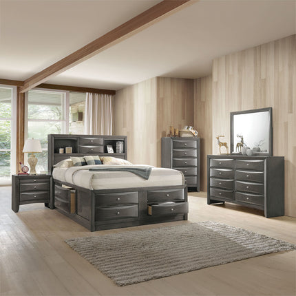 ACME 22696EK Ireland Eastern King Bed with Storage, Gray Oak (1Set/4Ctn)