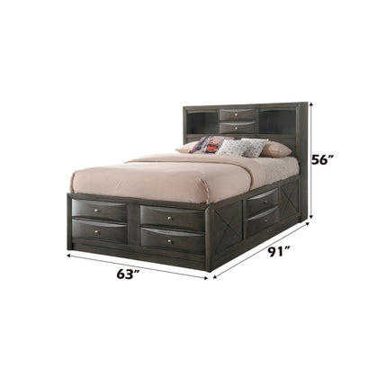 ACME 22700Q Ireland Queen Bed with Storage, Gray Oak (1Set/4Ctn)