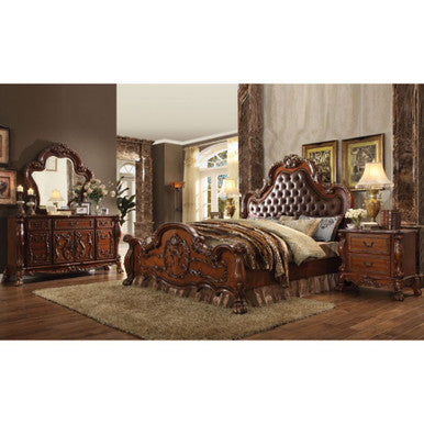 ACME 23134CK Dresden California King Bed, PU & Cherry Oak (1Set/3Ctn) ACME Furniture