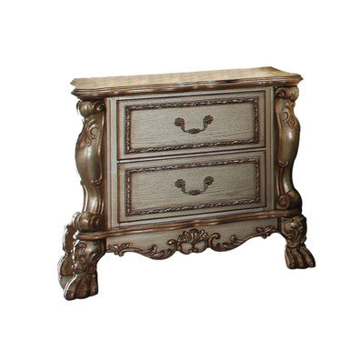 ACME 23163 Dresden Nightstand, Gold Patina & Bone ACME Furniture