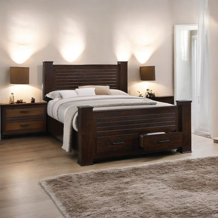 ACME 23367EK Panang Eastern King Bed with Storage, Mahogany (1Set/4Ctn)