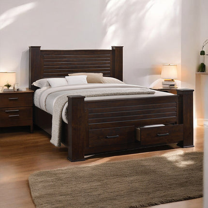ACME 23370Q Panang Queen Bed with Storage, Mahogany (1Set/4Ctn)