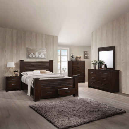 ACME 23370Q Panang Queen Bed with Storage, Mahogany (1Set/4Ctn)