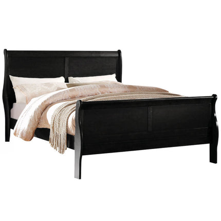 ACME 23727EK Louis Philippe Eastern King Bed, Black (1Set/2Ctn)
