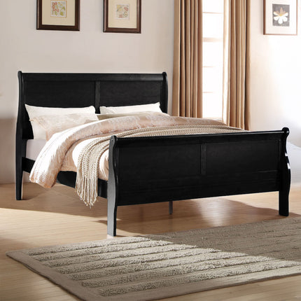ACME 23730Q Louis Philippe Queen Bed, Black (1Set/2Ctn)