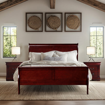 ACME 23760T Louis Philippe Twin Bed, Cherry (1Set/2Ctn)
