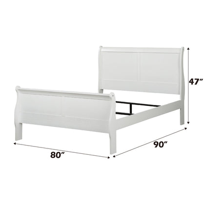 ACME 23827EK Louis Philippe Eastern King Bed, White (1Set/2Ctn)