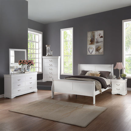 ACME 23827EK Louis Philippe Eastern King Bed, White (1Set/2Ctn)