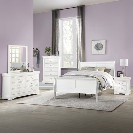 ACME 23830Q Louis Philippe Queen Bed, White (1Set/2Ctn)