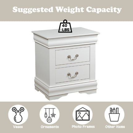 ACME 23833 Louis Philippe Nightstand, White
