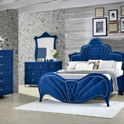 ACME 24223 Dante Nightstand, Blue Velvet