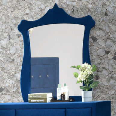 ACME 24224 Dante Mirror, Blue Velvet ACME Furniture