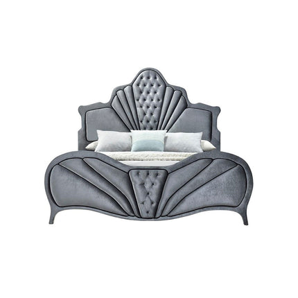 ACME 24227EK Dante Eastern King Bed, Gray Velvet