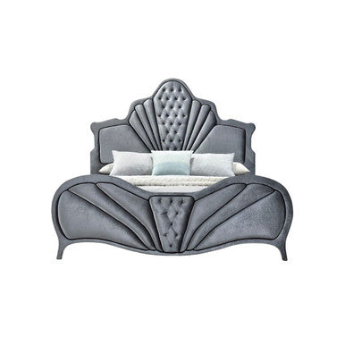ACME 24227EK Dante Eastern King Bed, Gray Velvet ACME Furniture