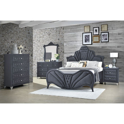 ACME 24234 Dante Mirror, Gray Velvet