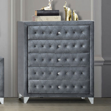 ACME 24236 Dante Chest, Gray Velvet ACME Furniture