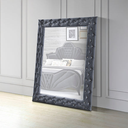 ACME 24237 Dante Accent Floor Mirror, Gray Velvet