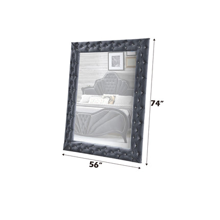 ACME 24237 Dante Accent Floor Mirror, Gray Velvet
