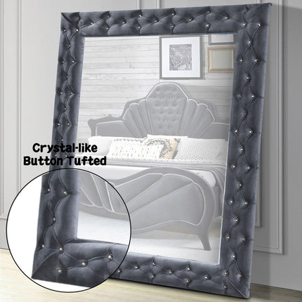 ACME 24237 Dante Accent Floor Mirror, Gray Velvet