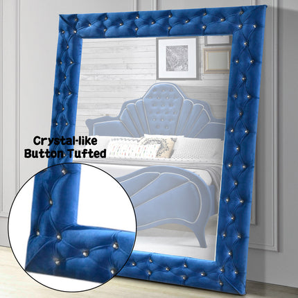 ACME 24238 Dante Accent Floor Mirror, Blue Velvet