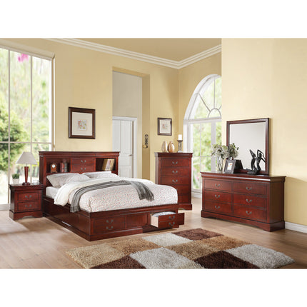 ACME 24377EK Louis Philippe Iii - Cherry Storage Eastern King Bed