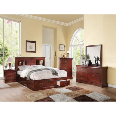 ACME 24377EK Louis Philippe Iii - Cherry Storage Eastern King Bed ACME Furniture