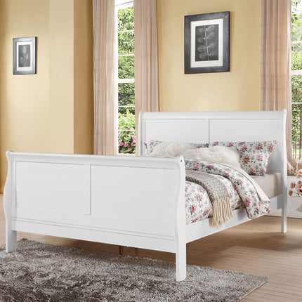 ACME 24497EK Louis Philippe III Eastern King Bed, White (1Set/2Ctn)