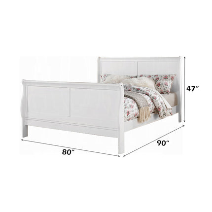ACME 24497EK Louis Philippe III Eastern King Bed, White (1Set/2Ctn)
