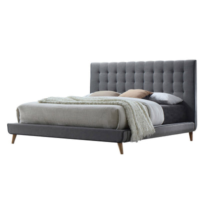 ACME 24517EK Valda Eastern King Bed, Light Gray Fabric (1Set/3Ctn)