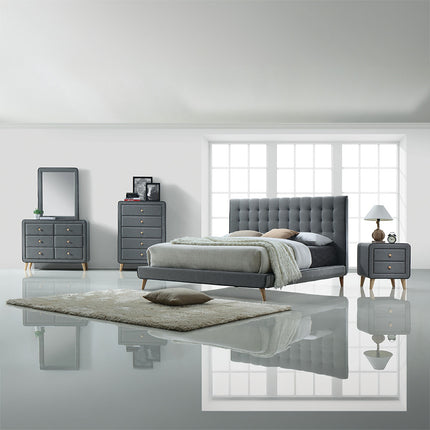 ACME 24520Q Valda Queen Bed, Light Gray Fabric (1Set/3Ctn)  2