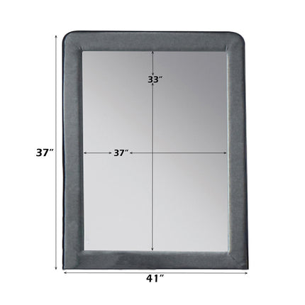 ACME 24524 Valda Mirror, Light Gray Fabric
