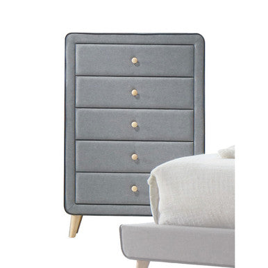 ACME 24526 Valda Chest, Light Gray Fabric ACME Furniture