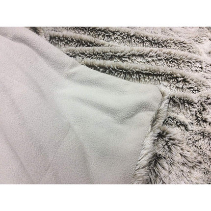 59" X 79" Gray Faux Fur Plush Throw Blanket HomeRoots