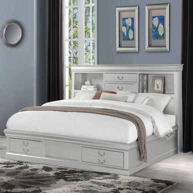 ACME 24920Q Louis Philippe III Queen Bed with Storage, White (1Set/3Ctn) ACME Furniture