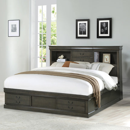 ACME 24930Q Louis Philippe III Queen Bed with Storage, White (1Set/3Ctn)