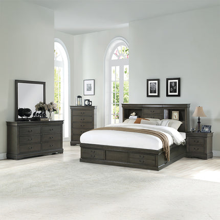 ACME 24930Q Louis Philippe III Queen Bed with Storage, White (1Set/3Ctn)