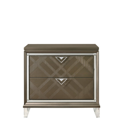 ACME 25323 Skylar Nightstand, Dark Champagne