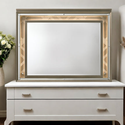 ACME 25324 Skylar Mirror with LED, LED & Dark Champagne