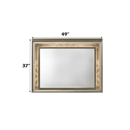 ACME 25324 Skylar Mirror with LED, LED & Dark Champagne