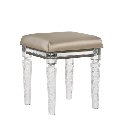 ACME 25330 Skylar Vanity Stool, PU & Dark Champagne