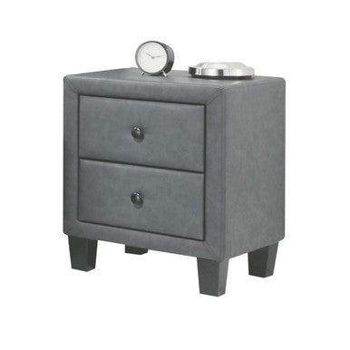 ACME 25663 Saveria Nightstand, 2-Tone Gray PU ACME Furniture
