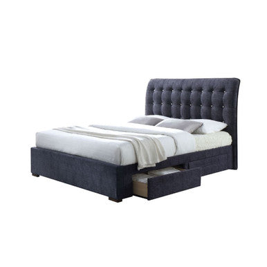 ACME 25677EK Drorit Eastern King Bed with Storage, Dark Gray Fabric (1Set/5Ctn) ACME Furniture