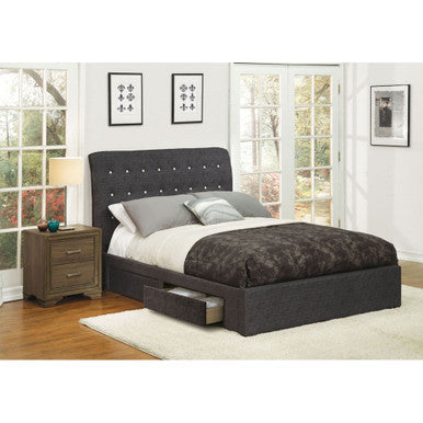 ACME 25680Q Drorit Queen Bed with Storage, Dark Gray Fabric (1Set/5Ctn) ACME Furniture