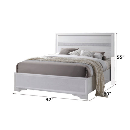 ACME 25765F Naima Full Bed (No Storage), White (1Set/2Ctn)