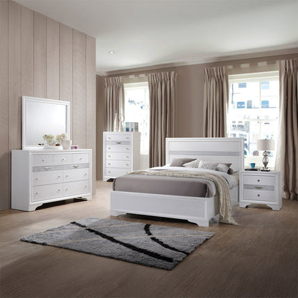 ACME 25765F Naima Full Bed (No Storage), White (1Set/2Ctn)