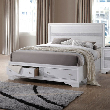 ACME 25770Q Naima Queen Bed with Storage, White (1Set/3Ctn) ACME Furniture
