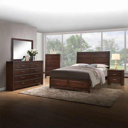 ACME 25790Q Oberreit Queen Bed, Walnut (1Set/2Ctn)
