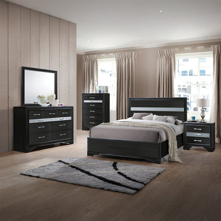 ACME 25915F Naima Full Bed (No Storage), Black (1Set/2Ctn)