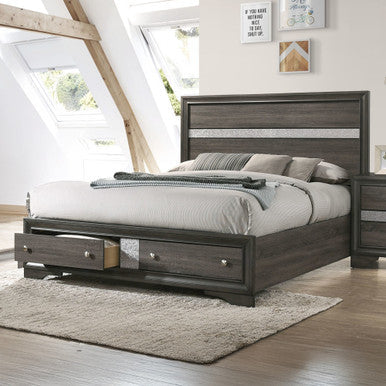 ACME 25967EK Naima Queen Bed with Storage, Black (1Set/3Ctn) ACME Furniture