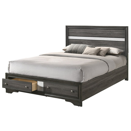ACME 25970Q Naima Queen Bed with Storage, Black (1Set/3Ctn)